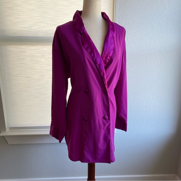 Vintage Victorias Secret Gold Label Sleep Shirt Blazer Cut Size Medium Pajama - Picture 2 of 8